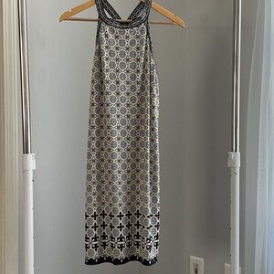 Max Studio Navy and Gold Backless Dress